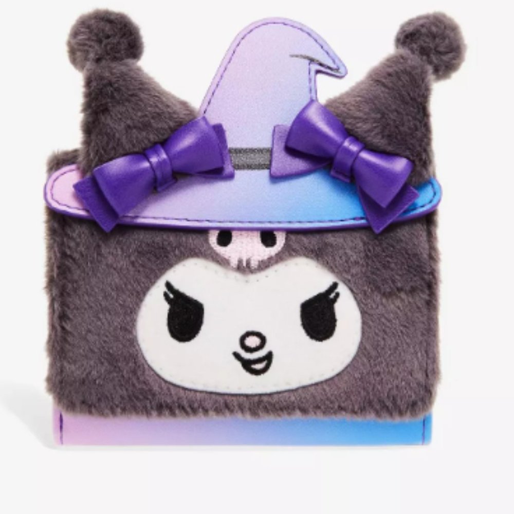 Her Universe Kuromi Halloween Witch Fuzzy Mini Wallet